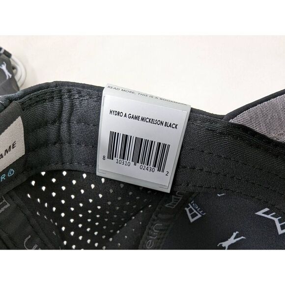 MELIN A-GAME HYDRO PHIL MICKELSON ON-COURSE BLACK TOUR CAP HAT 58 CM W/ BAG NEW - Picture 9 of 9